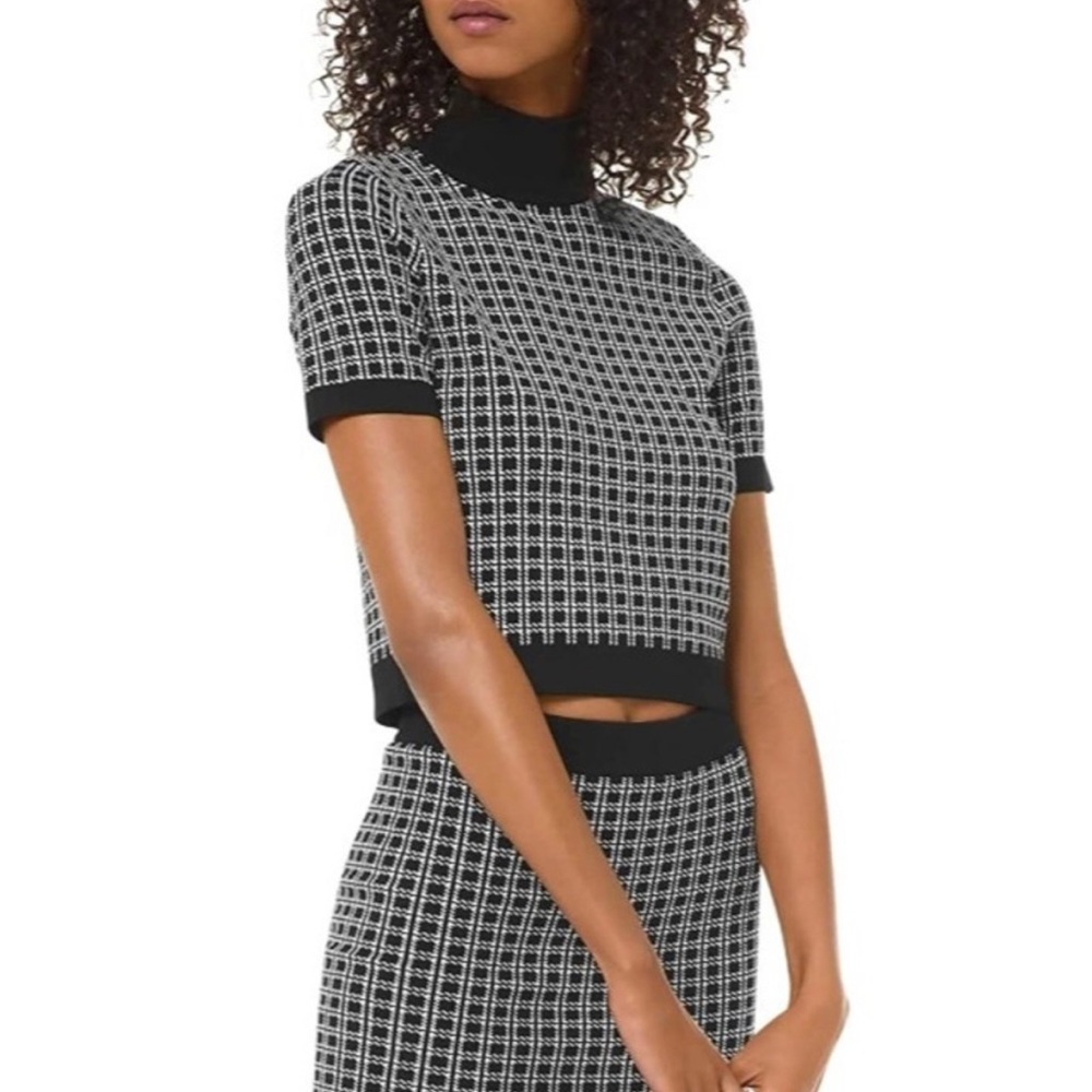 MICHAEL Michael Kors Black and White Midi Dress